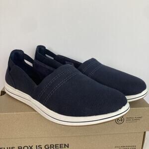 Clarks Women's 10 Breeze Step II Slip On Comfort Shoes Dark Navy 261 72775